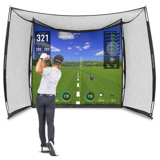 GoSports Golf Net 10x8 ft with Simulator Screen